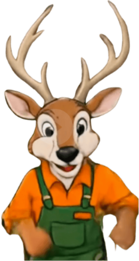 Southern Buck Lawn deer mascot waving